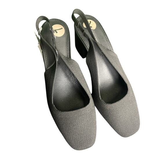 French Connection Ghana Slingback Heels Women Size 7 Stretch Square Toe NWT - Picture 2 of 8